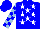 Silk - Blue, white stars, light blue blocks on sleeves