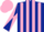 Silk - Dark Blue and Pink stripes, diabolo on sleeves, Pink cap