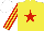 Silk - yellow, red star, striped sleeves, white cap