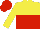 Silk - yellow and red halved horizontally, yellow sleeves, red cap