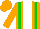 Silk - Orange,green braces,white stripe