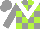 Silk - Grey, white 'v' , lime blocks