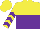 Silk - yellow and purple halved horizontally, yellow sleeves, purple chevrons, yellow cap
