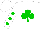 Silk - White, green shamrock, spots on sleeves