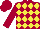 Silk - Claret, yellow diamonds