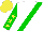 Silk - White, green sash, green sleeves, yellow stars, yellow cap,