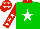 Silk - Green,white star,red sleeves,white stars,red cap,white stars,red collar