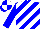 Silk - Blue and white diagonal stripes, blue sleeves, blue and white quartered cap