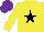 Silk - Yellow, black star, purple cap