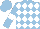 Silk - light blue, white diamonds, white armbands on light blue sleeves, light blue cap