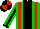 Silk - Green, red braces, black stripe, green sleeves, black stripe, cuffs, cap, red quarters