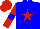 Silk - Blue body, red star, red arms, blue armlets, red cap