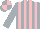Silk - silver, pink stripes, quartered cap