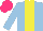 Silk - Light blue,yellow stripe, hot pink cap