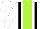 Silk - White, black braces, lime green stripe