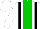 Silk - White, black braces, green stripe