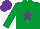 Silk - emerald green, purple star and cap