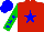 Silk - Red,blue star,green sleeves,blue stars,cap