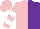 Silk - Pink and purple halves, white bars on sleeves, white star on pink cap