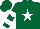 Silk - Forest green, white star, white hoops on sleeves, white star on forest green cap