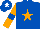 Silk - Royal blue, orange star, orange sleeves, royal blue armlet, royal blue cap, white star