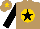 Silk - light brown, black star,  gold spot on black sleeves, gold star on cap