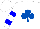 Silk - White, royal blue shamrock,blue bars