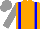 Silk - orange, blue braces, grey sleeves, grey cap