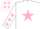 Silk - White, Pink star, White sleeves, Pink stars and stars on cap