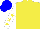 Silk - Yellow, Blue And Yellow Stars On White Sleeves, Blue Cap