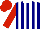 Silk - Navy, white stripes, red sleeves,white collar,red cap