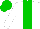 Silk - White, green vertical stripe, green cap