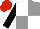 Silk - white and grey quarters, black sleeves, red cap