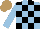 Silk - Light blue, black check, light brown cap