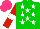 Silk - Green,white stars,red sleeves,white armlets, hot pink cap