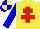 Silk - yellow, red cross of lorraine, blue sleeves, blue and yellow quartered cap