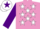 Silk - Mauve, White stars, Purple sleeves, White cap, Purple star