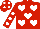 Silk - Red,  white hearts, red sleeves, white spots, red cap, white spots