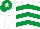 Silk - White, emerald green chevrons, emerald green cap, white star