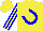Silk - Yellow, blue horseshoe, blue stripes sleeves