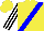 Silk - Yellow, blue sash, black stripes on white slvs