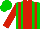 Silk - Green,red stripe,red braces,green sleeves,red arm hoop