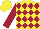 Silk - Yellow and maroon diamonds, maroon sleeves