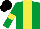 Silk - emerald green, yellow stripe, yellow armlets, black cap