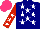 Silk - Navy, white stars, red sleeves, white stars, hot pink cap