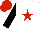 Silk - White,red star,black sleeves,red cap