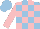 Silk - Light blue and pink check, pink sleeves, light blue cap