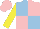 Silk - Light blue and pink quartered, yellow sleeves, pink cap