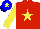 Silk - Red, yellow star, sleeves blue, cap red, yellow star,navy peak