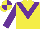 Silk - Yellow body, purple chevron, purple arms, yellow cap, purple quartered